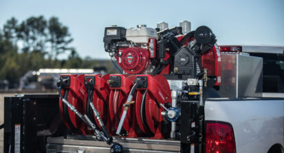 Lube Buddy Service Skid in Pick Up Truck