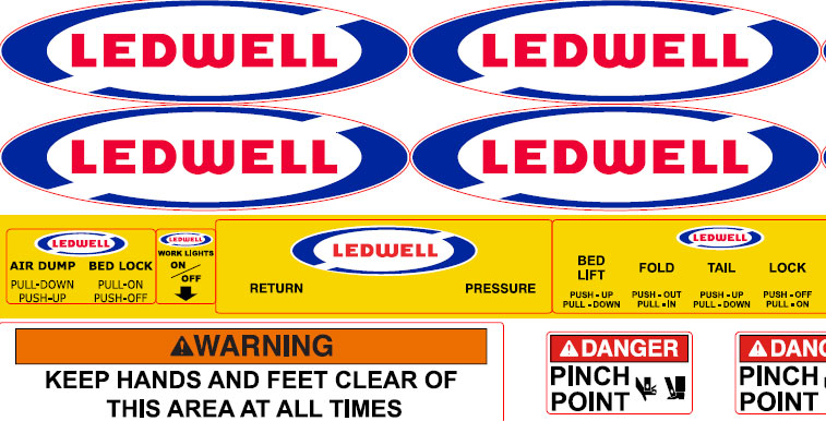 Ledwell Parts - HydraTail Trailer Decal Kit