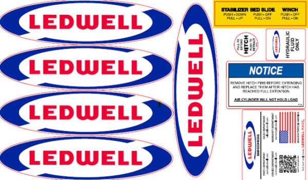 Ledwell Parts - Rollback Truck Decal Kit